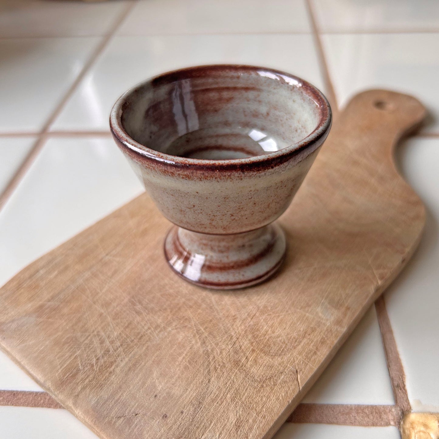 Candle Holder - Vintage Welsh Studio Stoneware Pottery - Creigiau Wales (Preloved)