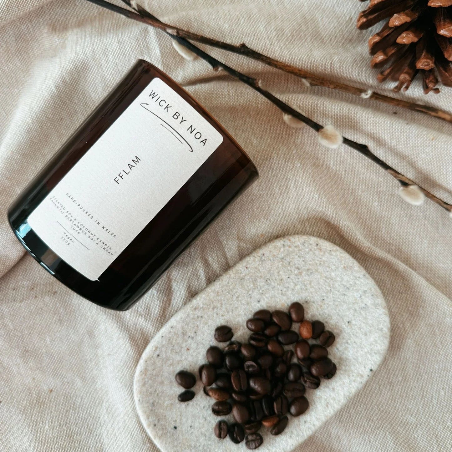 Candle - Wick by Noa - Amber Votive - Fflam