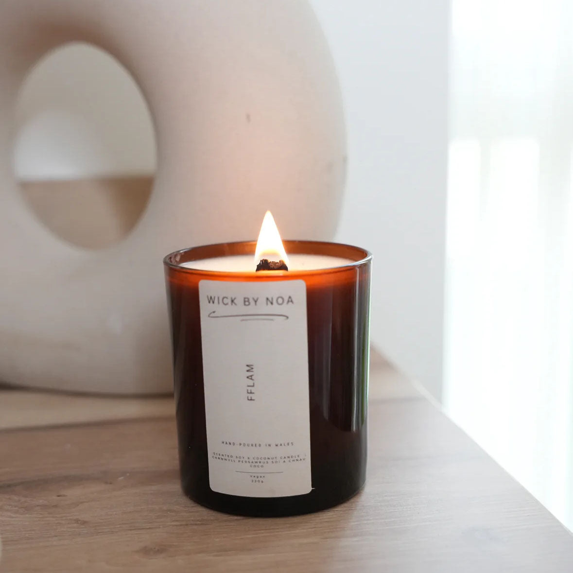 Candle - Wick by Noa - Amber Votive - Fflam