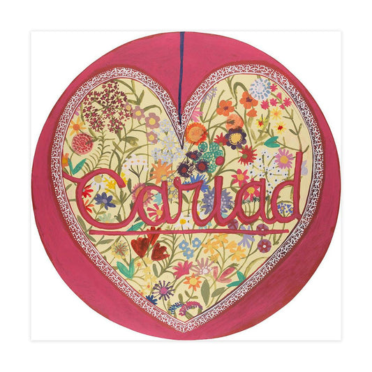 Card - Floral Heart - Cariad / Love