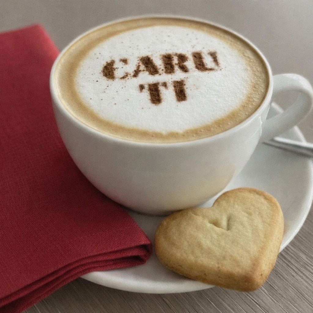 Stencil - Coffee / Latte Art - Caru Ti / Love You