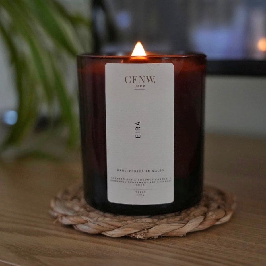 Candle - Cenw - Amber Votive - Eira / Snow