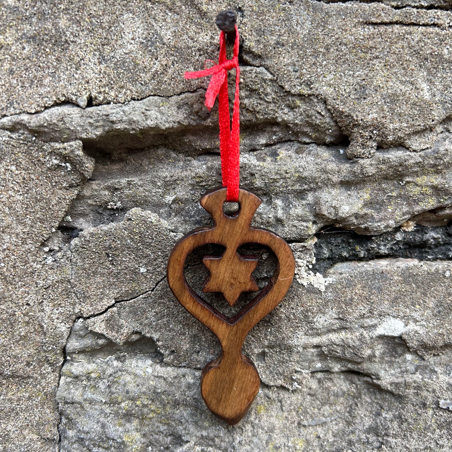 Christmas Decoration - Welsh Love Spoon - Seren / Star