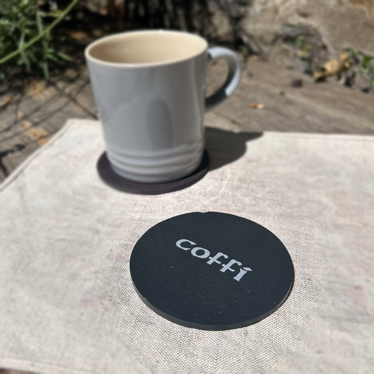 Coaster - Welsh Slate - Coffee / Coffi