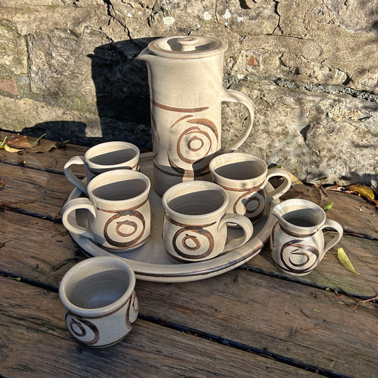Coffee Set - Vintage Welsh Studio Stoneware Pottery - Abaty (Preloved)