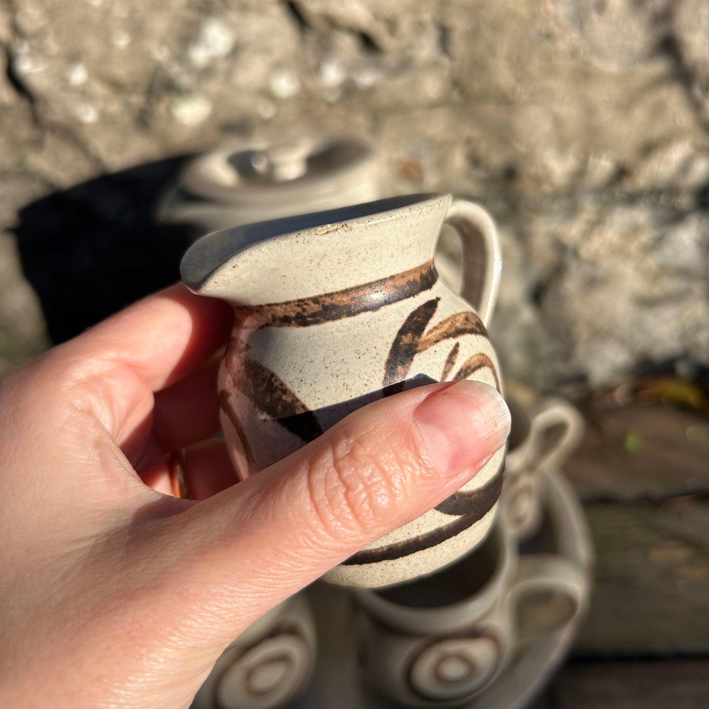 Coffee Set - Vintage Welsh Studio Stoneware Pottery - Abaty (Preloved)