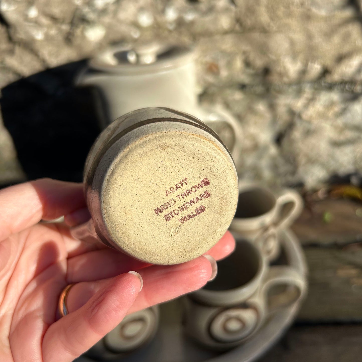 Coffee Set - Vintage Welsh Studio Stoneware Pottery - Abaty (Preloved)