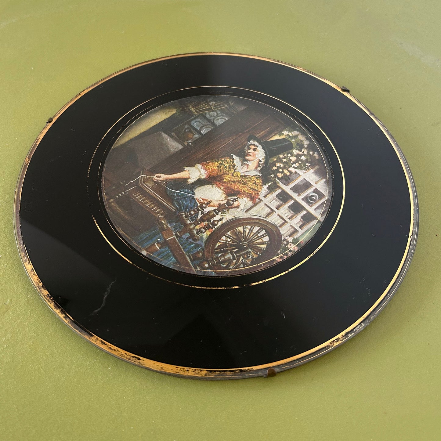 Convex Glass Dome Picture Frame - Welsh Lady - Mid Century (Preloved)