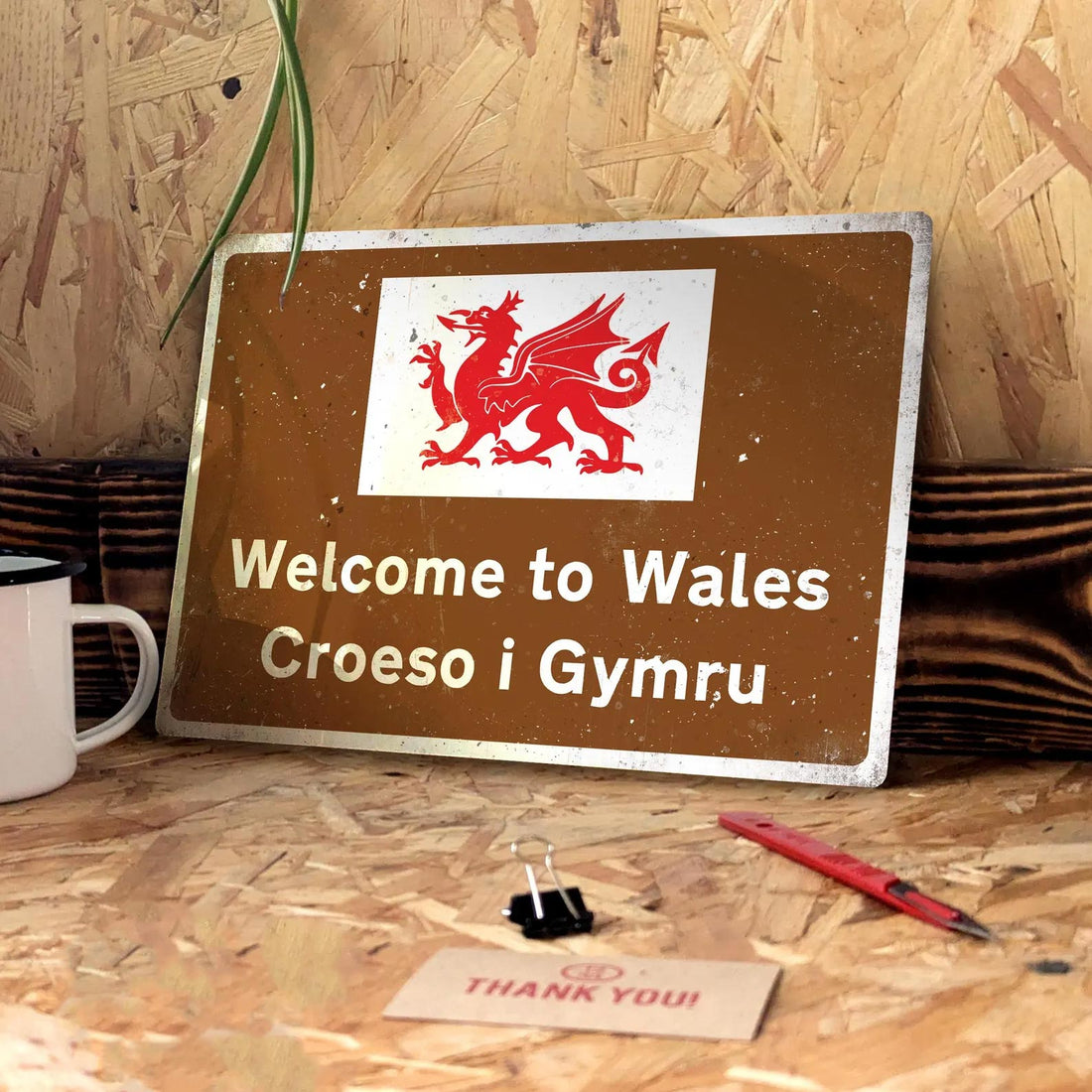 Metal Road Sign - Vintage Worn Look - Welcome to Wales - Croeso i Gymr ...
