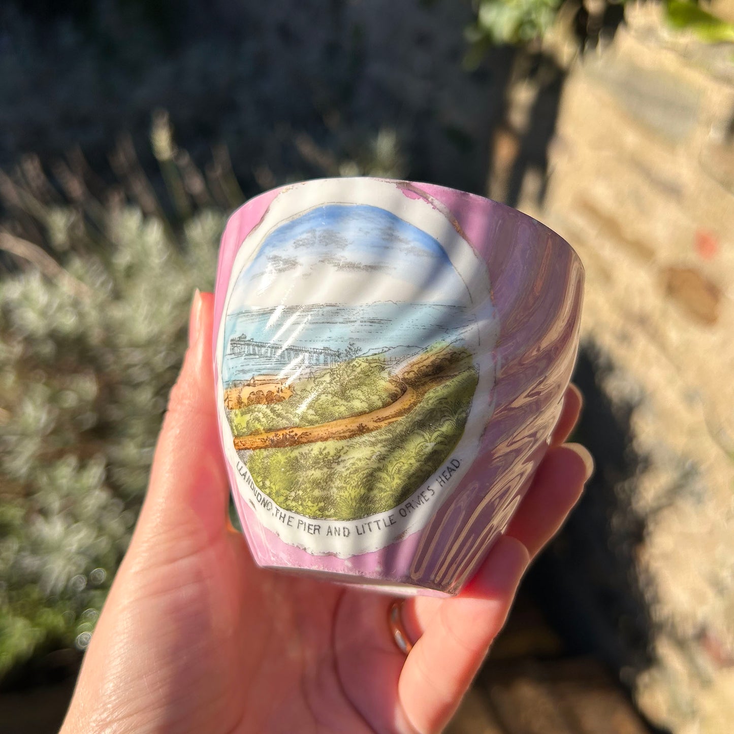 Cup & Saucer - Llandudno Pier and Little Ormes Head - Antique Souvenir (Preloved)