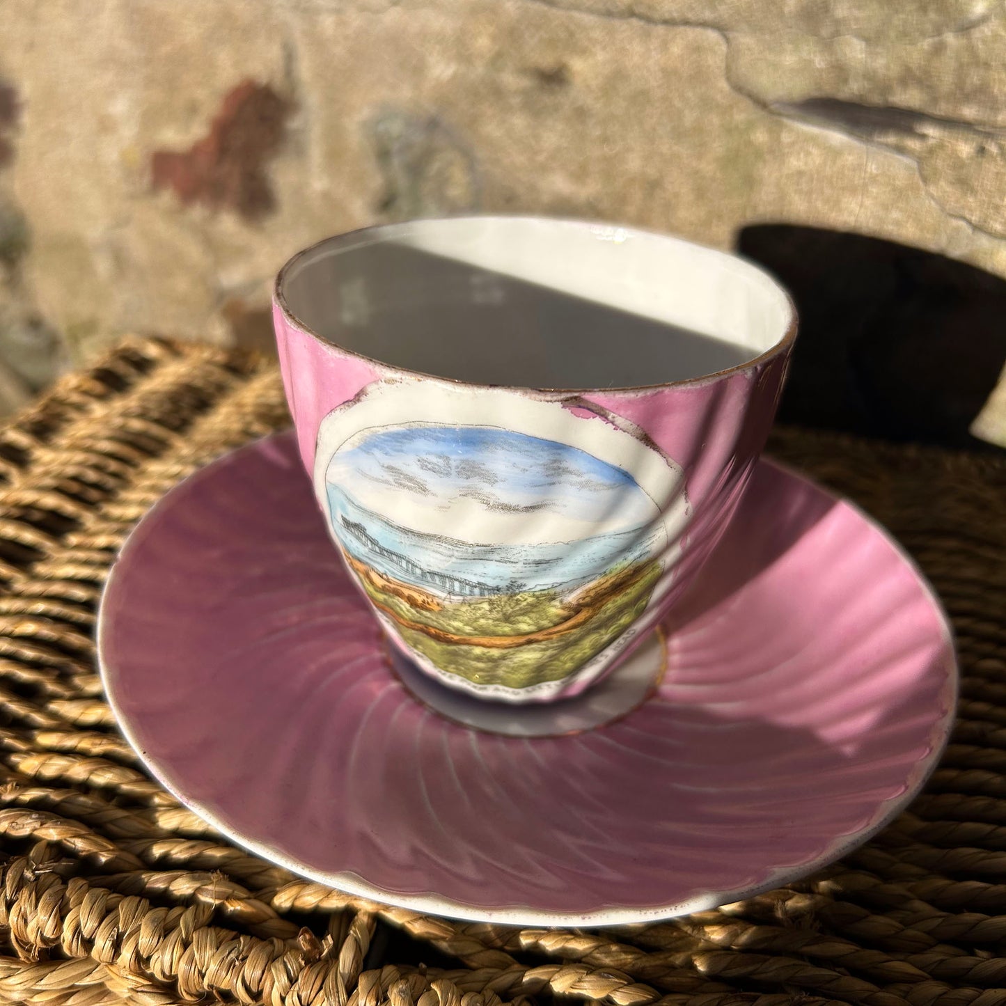Cup & Saucer - Llandudno Pier and Little Ormes Head - Antique Souvenir (Preloved)