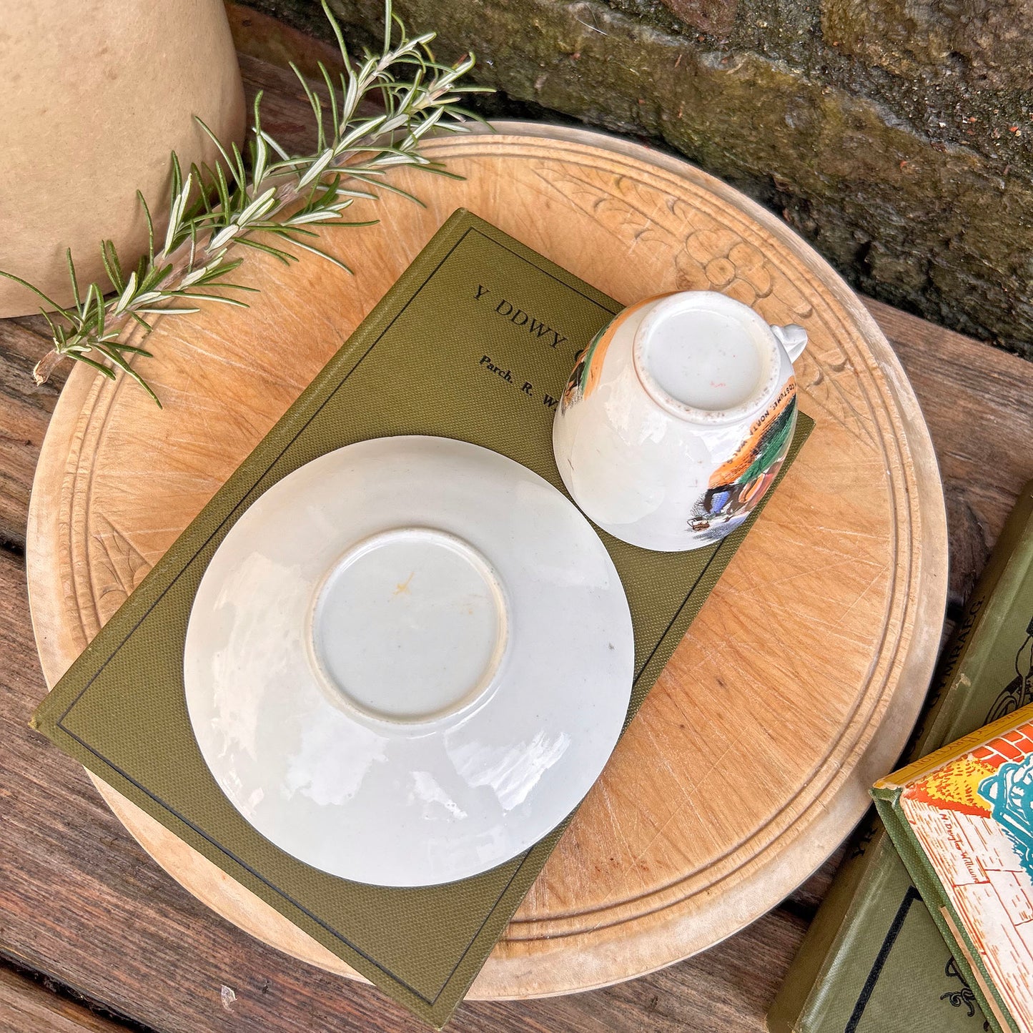 Cup & Saucer - Welsh Costumes North Wales - Vintage Souvenir (Preloved)