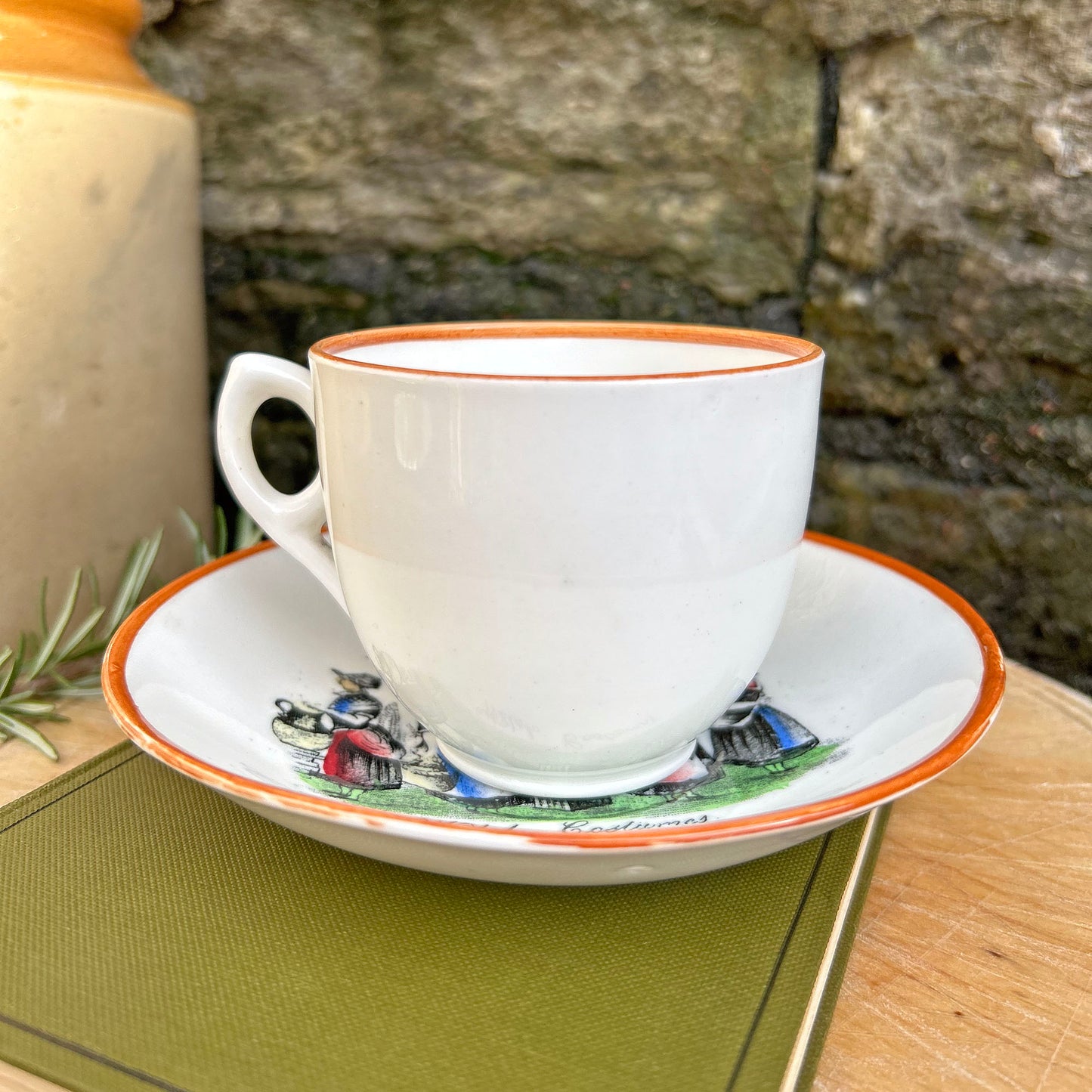 Cup & Saucer - Welsh Costumes - Vintage Souvenir (Preloved)
