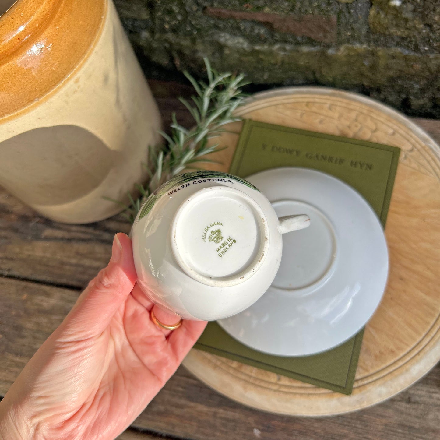 Cup & Saucer - Welsh Costumes - Vintage Souvenir (Preloved)