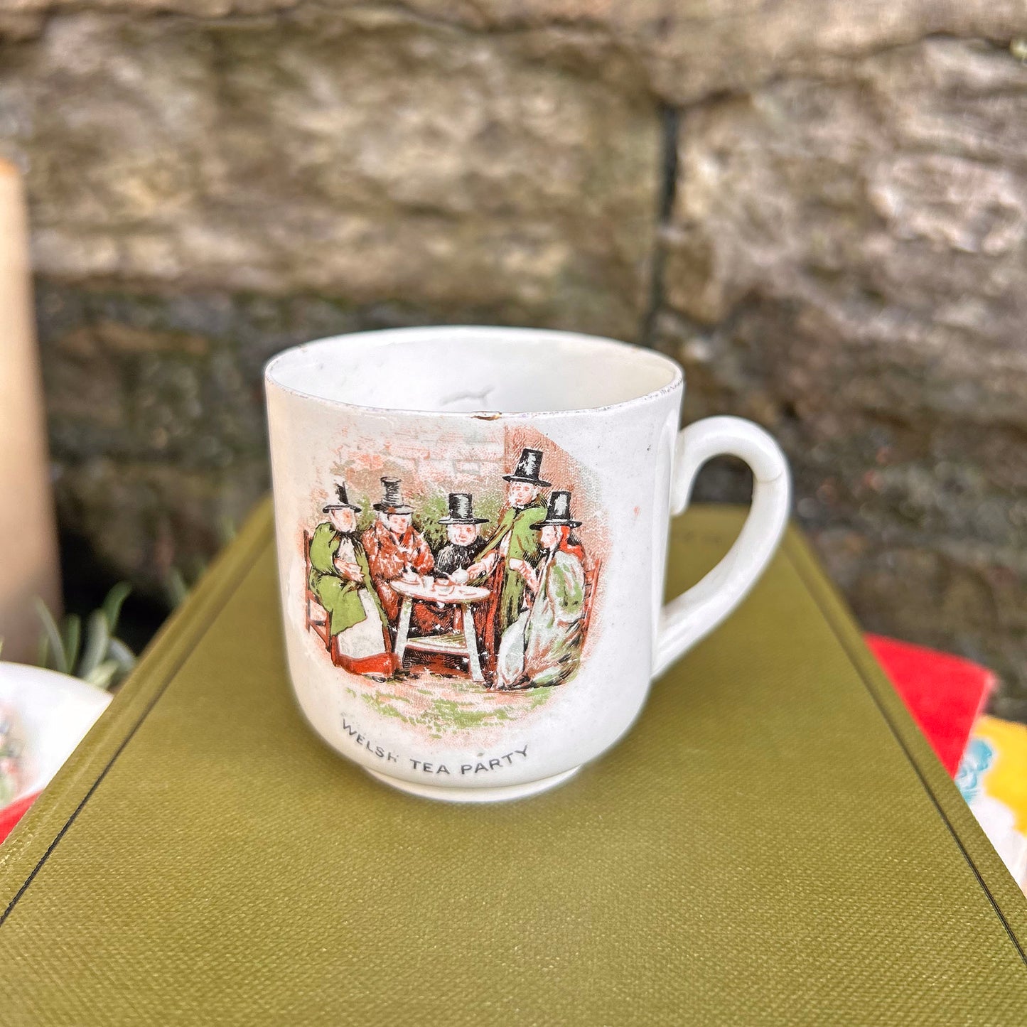 Cup & Saucer - Welsh Tea Party - Vintage Souvenir (Preloved)