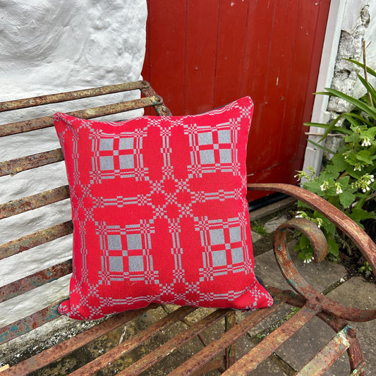 TRADE - Cushion - Welsh Brithwaith - Red & Grey x 6