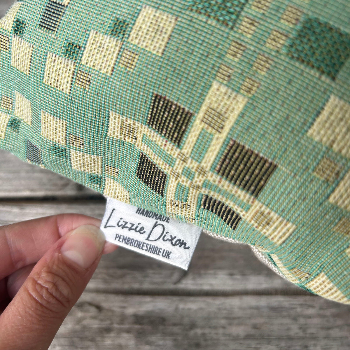 Cushion - Welsh Tapestry Cross - Mint Green