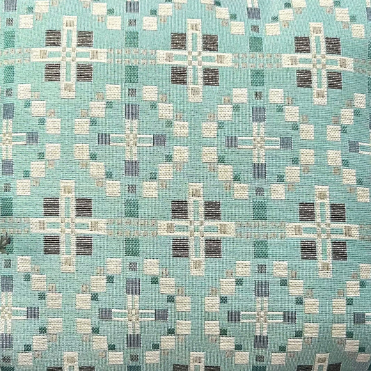Cushion - Welsh Tapestry Cross - Mint Green