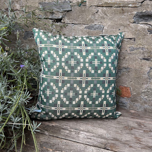 Cushion - Welsh Tapestry Cross - Evergreen