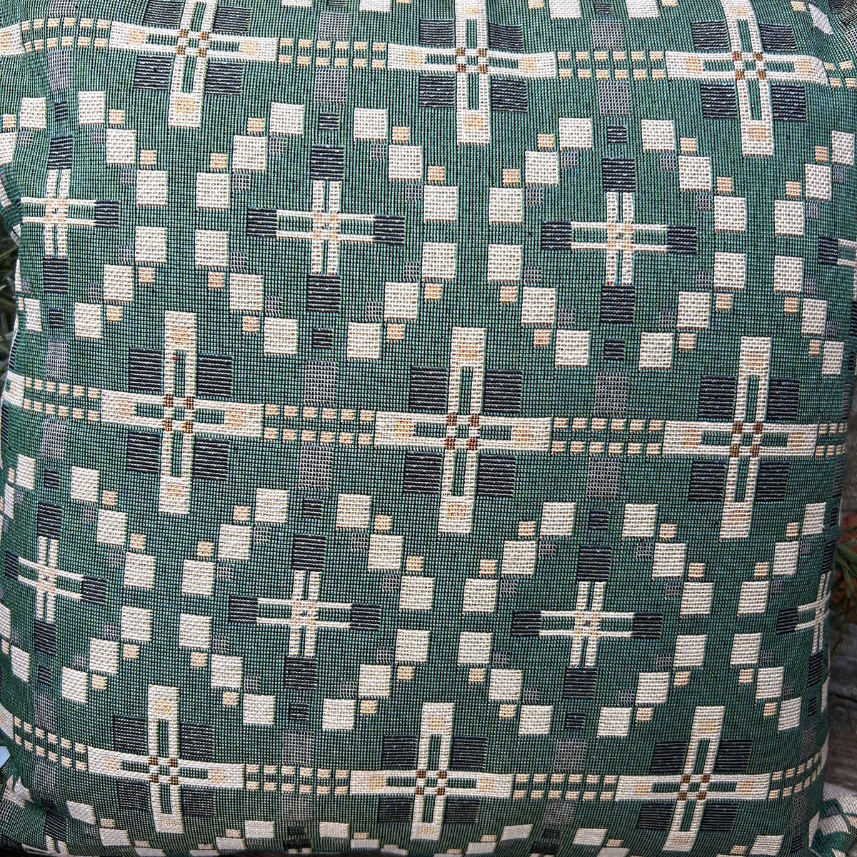Cushion - Welsh Tapestry Cross - Evergreen