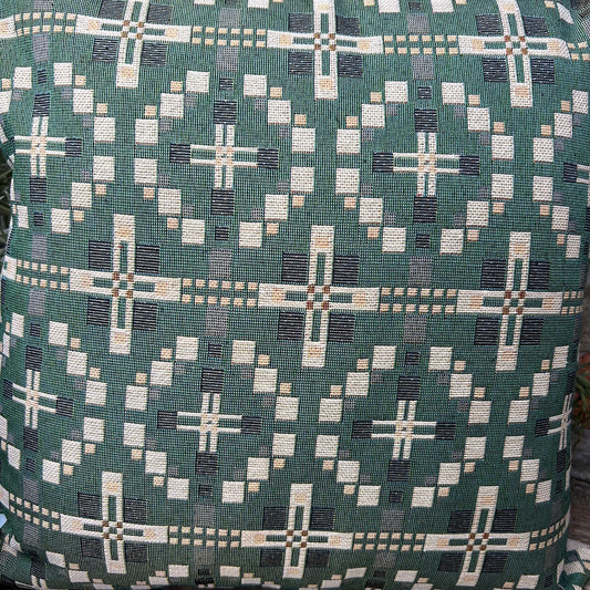 Cushion - Welsh Tapestry Cross - Evergreen