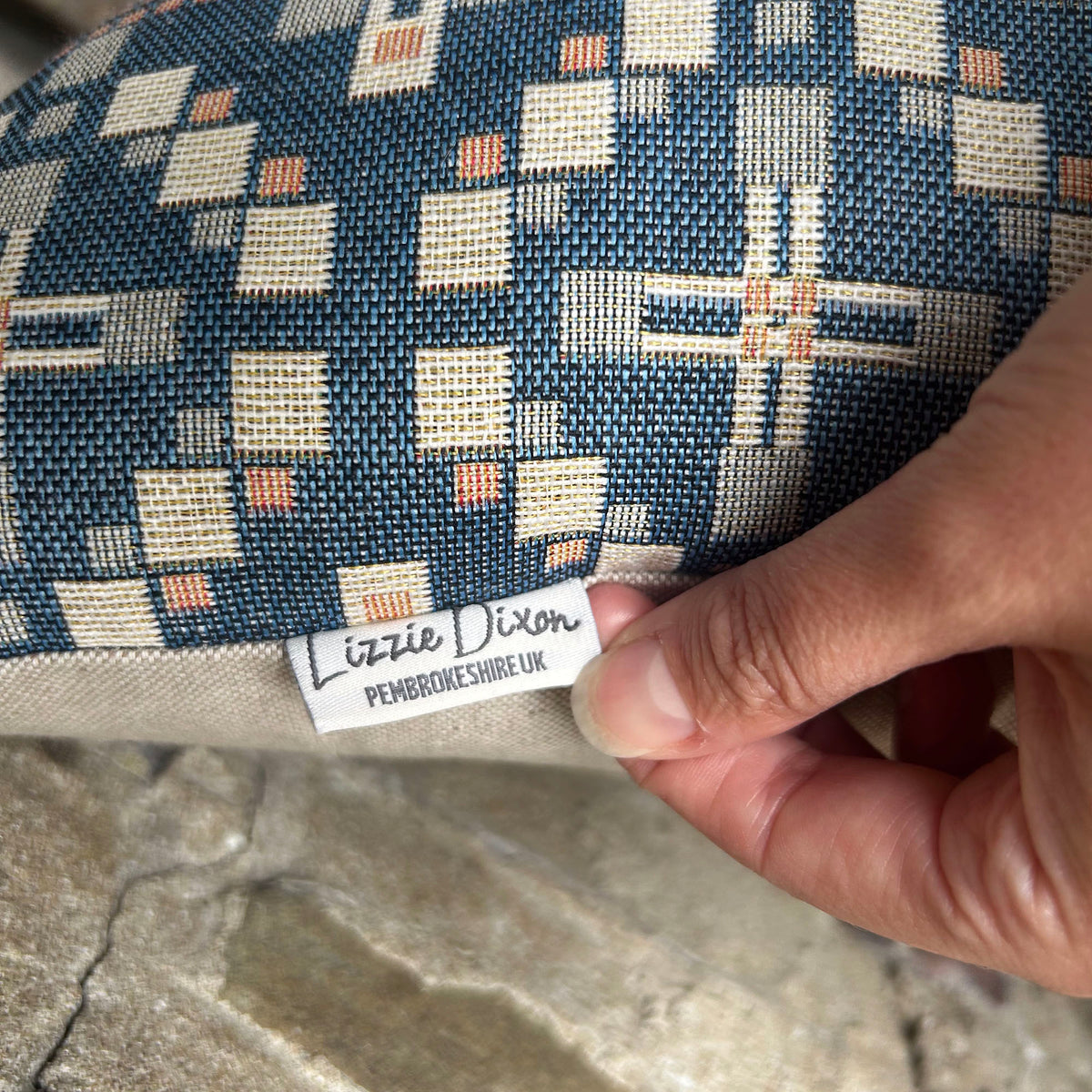 Cushion - Welsh Tapestry Cross - Navy Blue