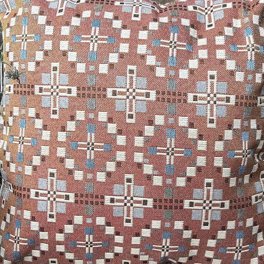 Cushion - Welsh Tapestry Cross - Terracotta Brown