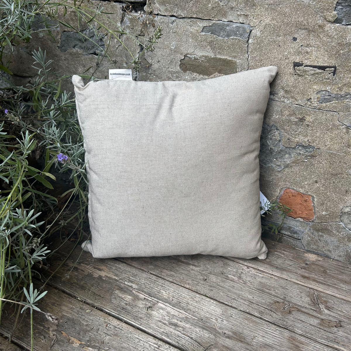 Cushion - Welsh Tapestry Design - Pale Blue & Peach