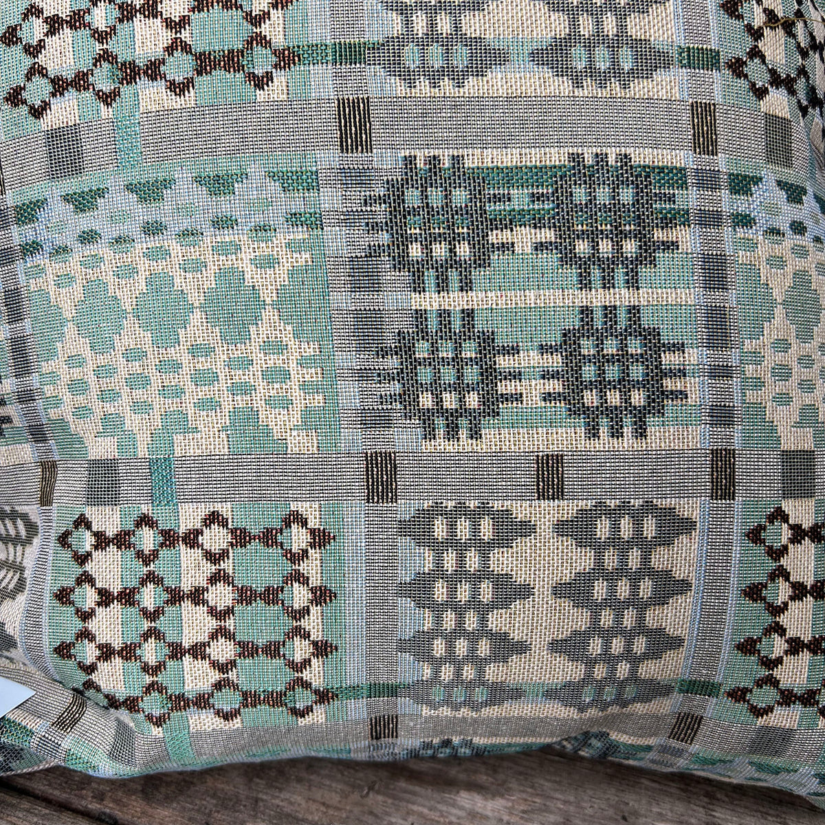 Cushion - Welsh Tapestry Design - Sea Blue & Driftwood