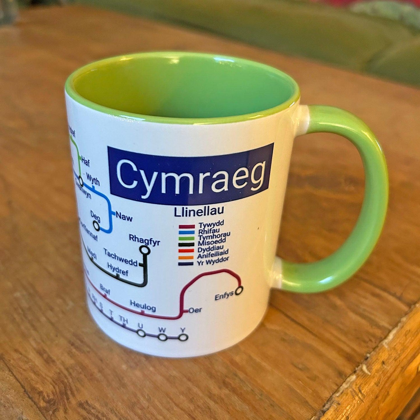 Mug - Welsh Metro / Underground Style - Dysgu Cymraeg