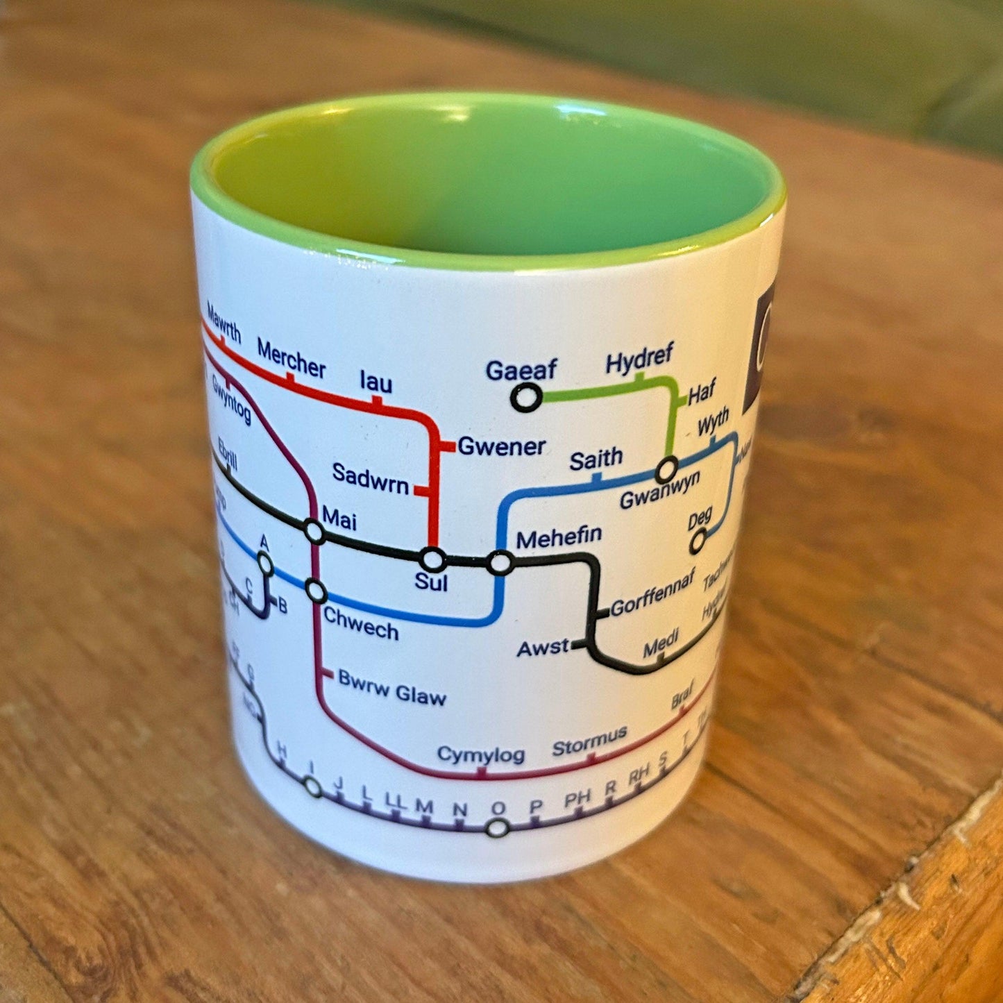 Mug - Welsh Metro / Underground Style - Dysgu Cymraeg