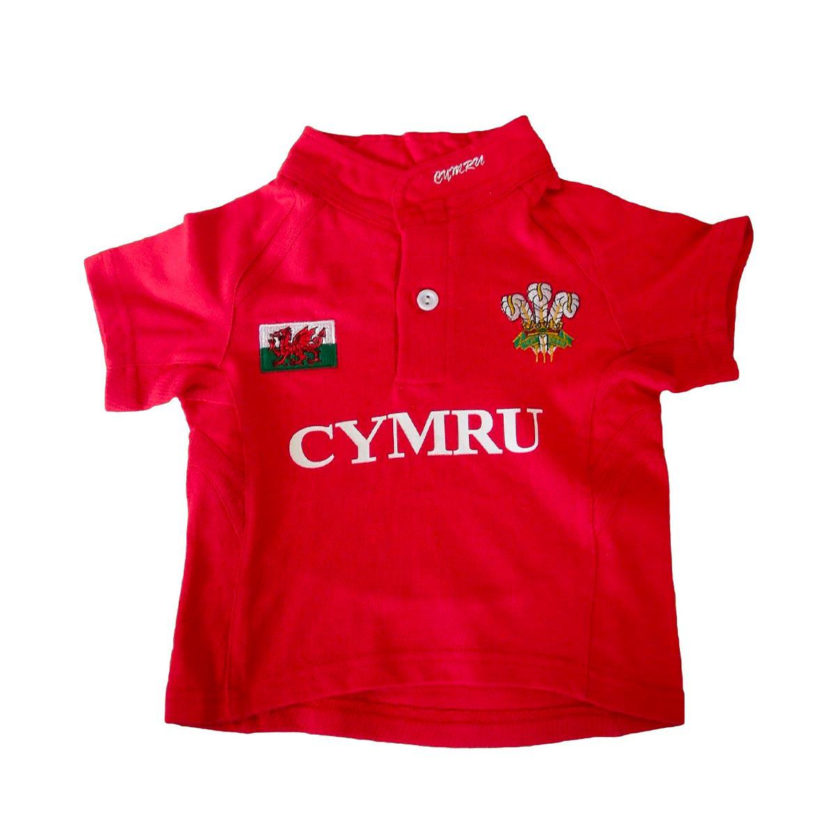 Welsh Rugby Top - Cymru - 100% Cotton - Short Sleeves - Toddler / Child