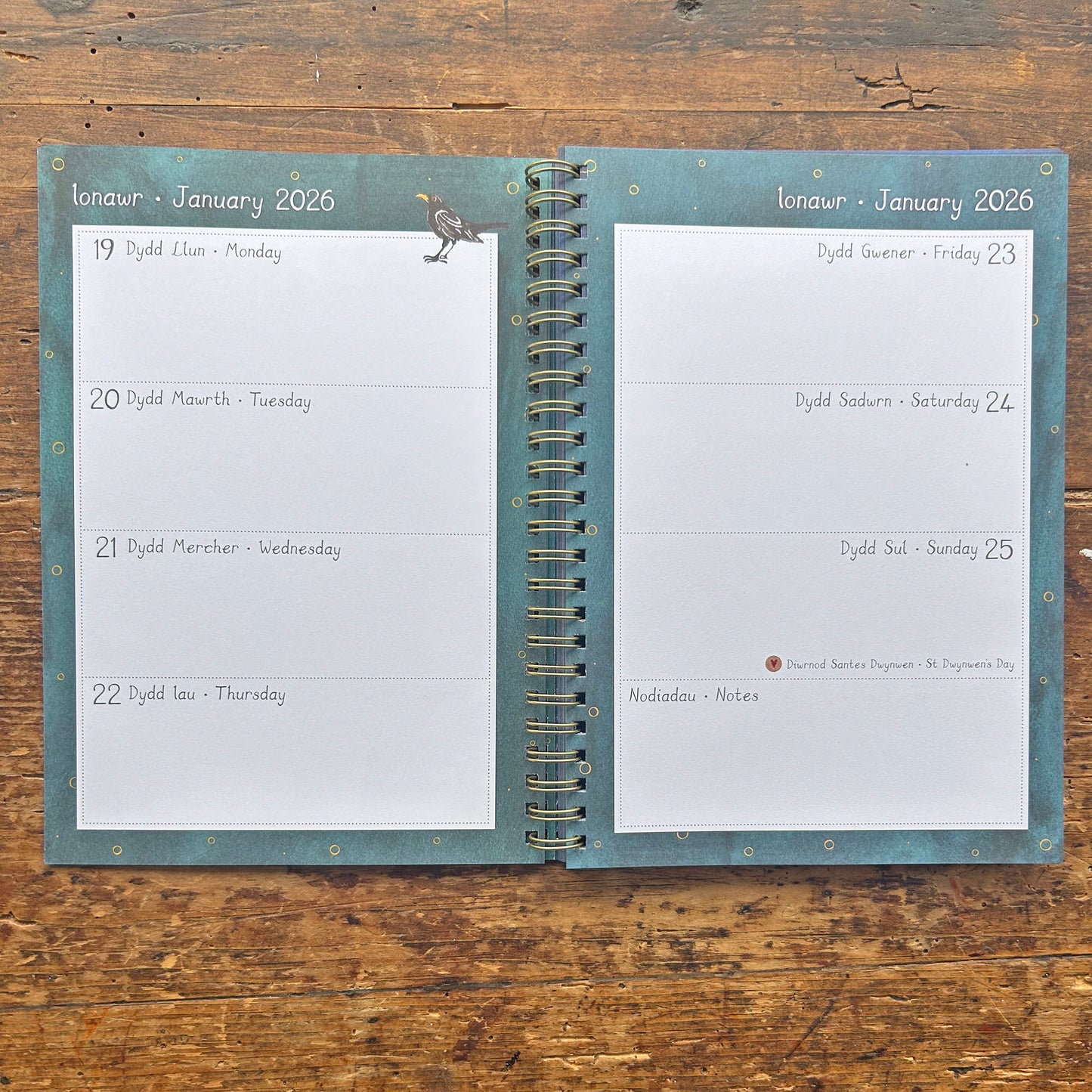 Diary / Dyddiadur - Welsh Language - Full Moons - 2026