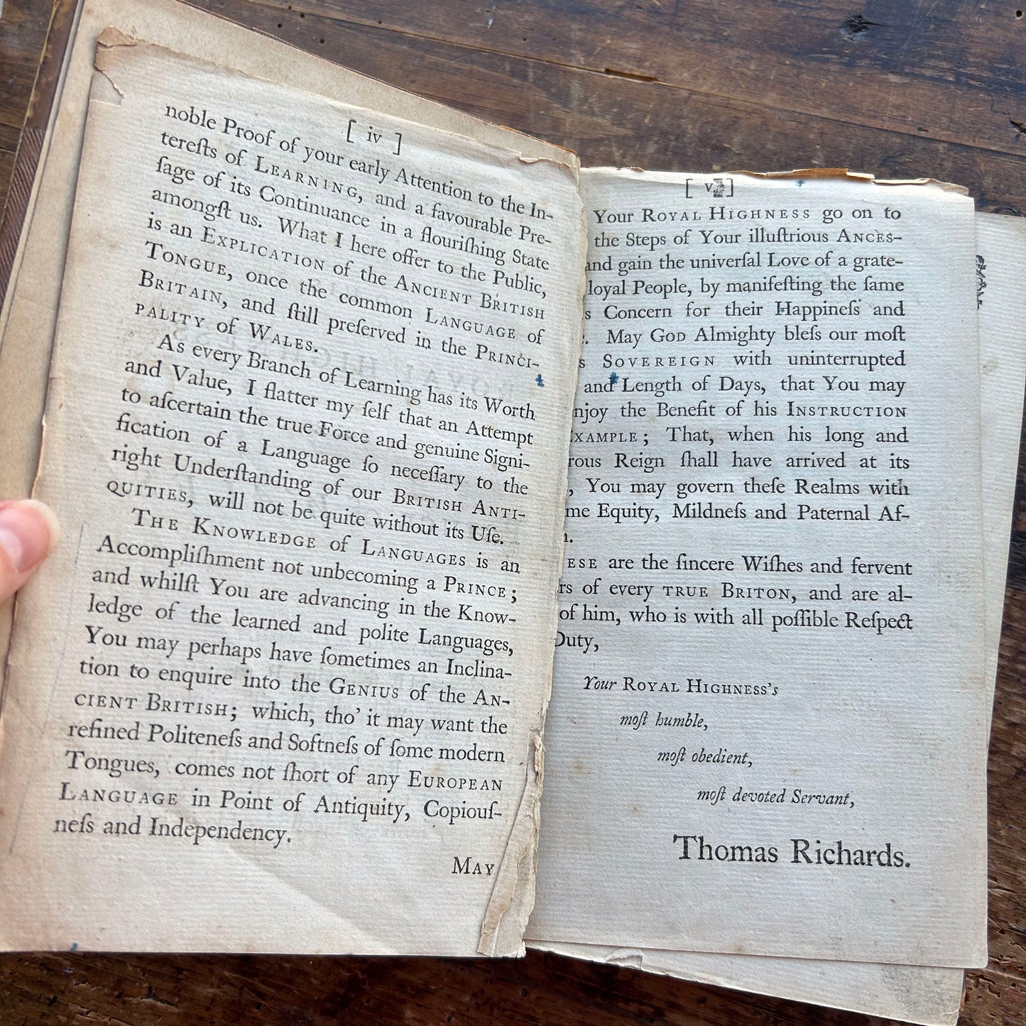 Dictionary / Geiriadur - Antiquae Linguae Britannicae - Richards Welsh & English - Antique 1759 (Preloved)