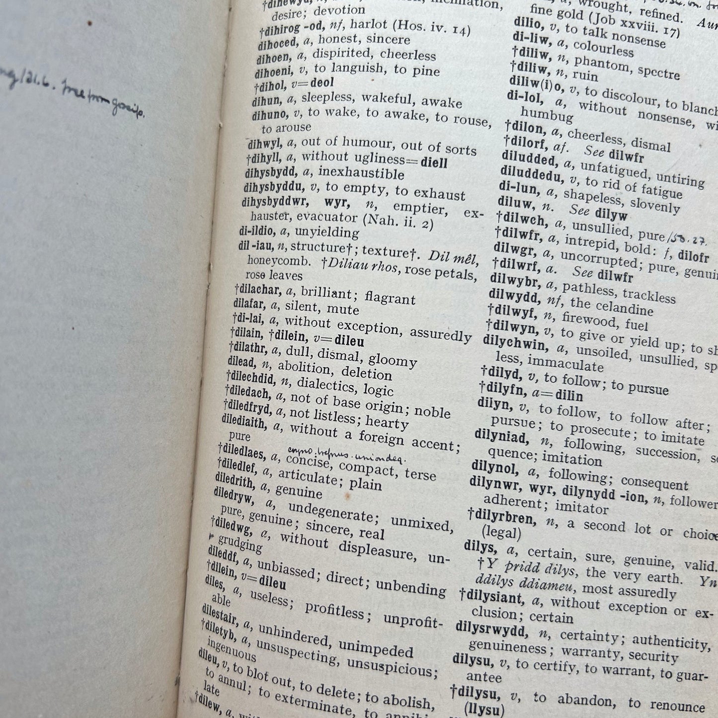 Dictionary / Geiriadur - Spurrell's Welsh & English - Antique 1915 (Preloved)