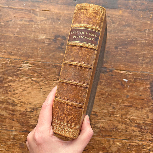 Dictionary / Geiriadur - Welsh & English - Antique 1880 (Preloved)
