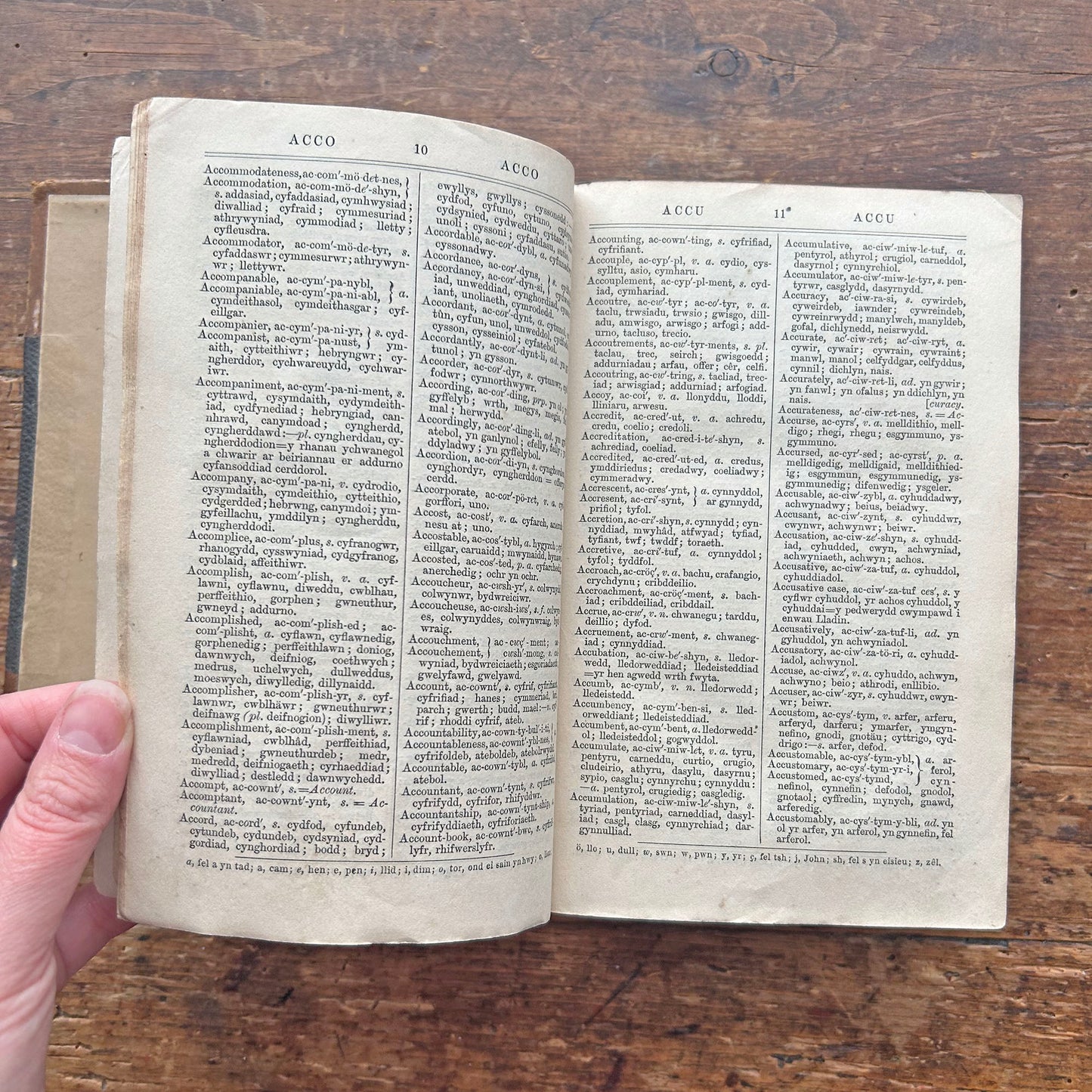 Dictionary / Geiriadur - Welsh & English - Antique 1880 (Preloved)