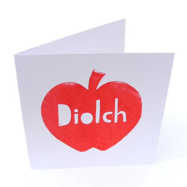 Card - Apple for Teacher - Diolch / Thank You