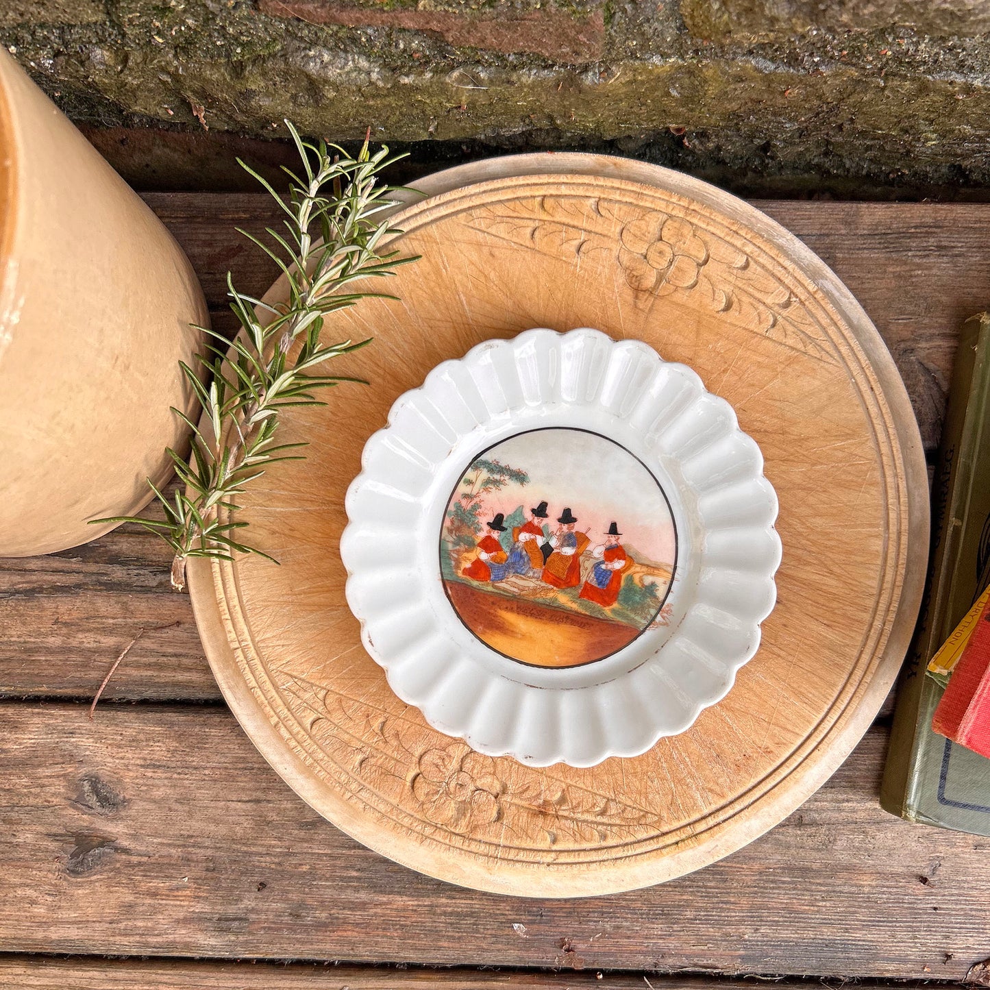 Dish / Small Plate - Welsh Costumes - Antique Souvenir (Preloved)