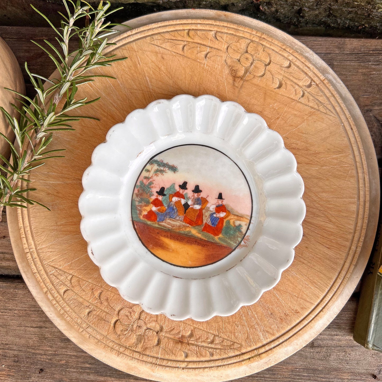 Dish / Small Plate - Welsh Costumes - Antique Souvenir (Preloved)