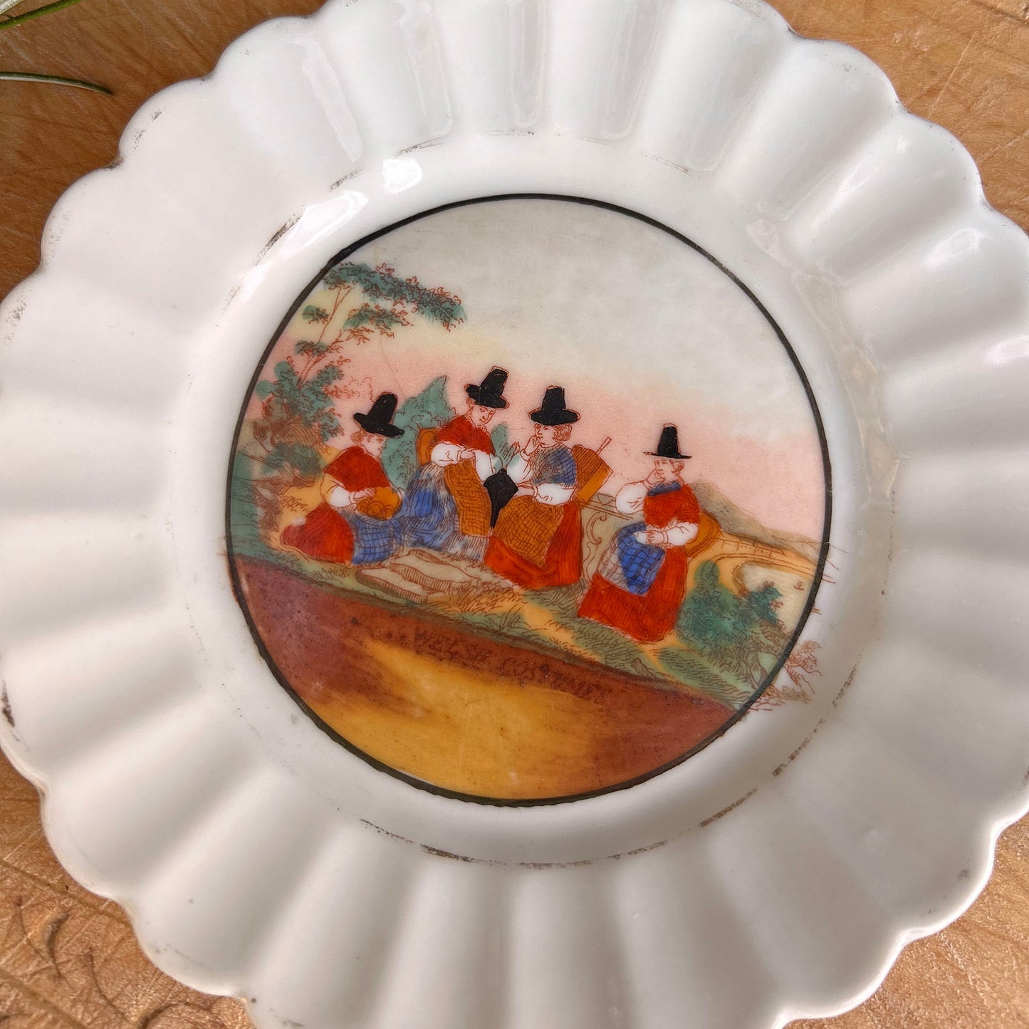 Dish / Small Plate - Welsh Costumes - Antique Souvenir (Preloved)