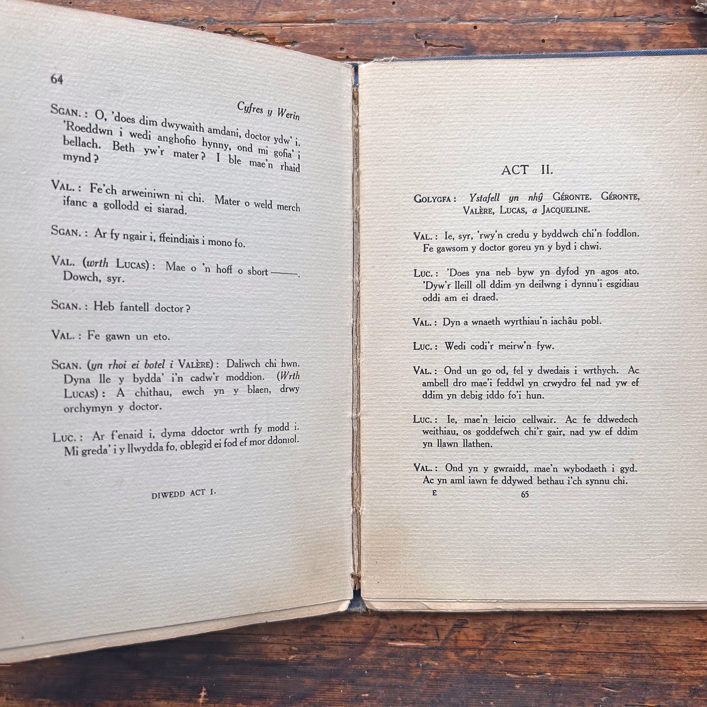 Doctor Er Ei Waethaf - Moliere - 1924 (Preloved)