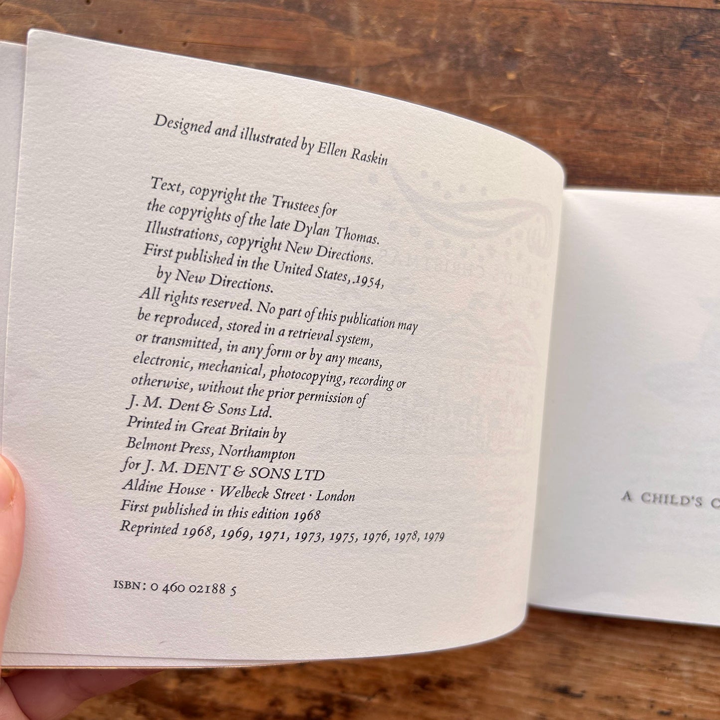 Dylan Thomas: A Child's Christmas in Wales 1979 (Preloved)