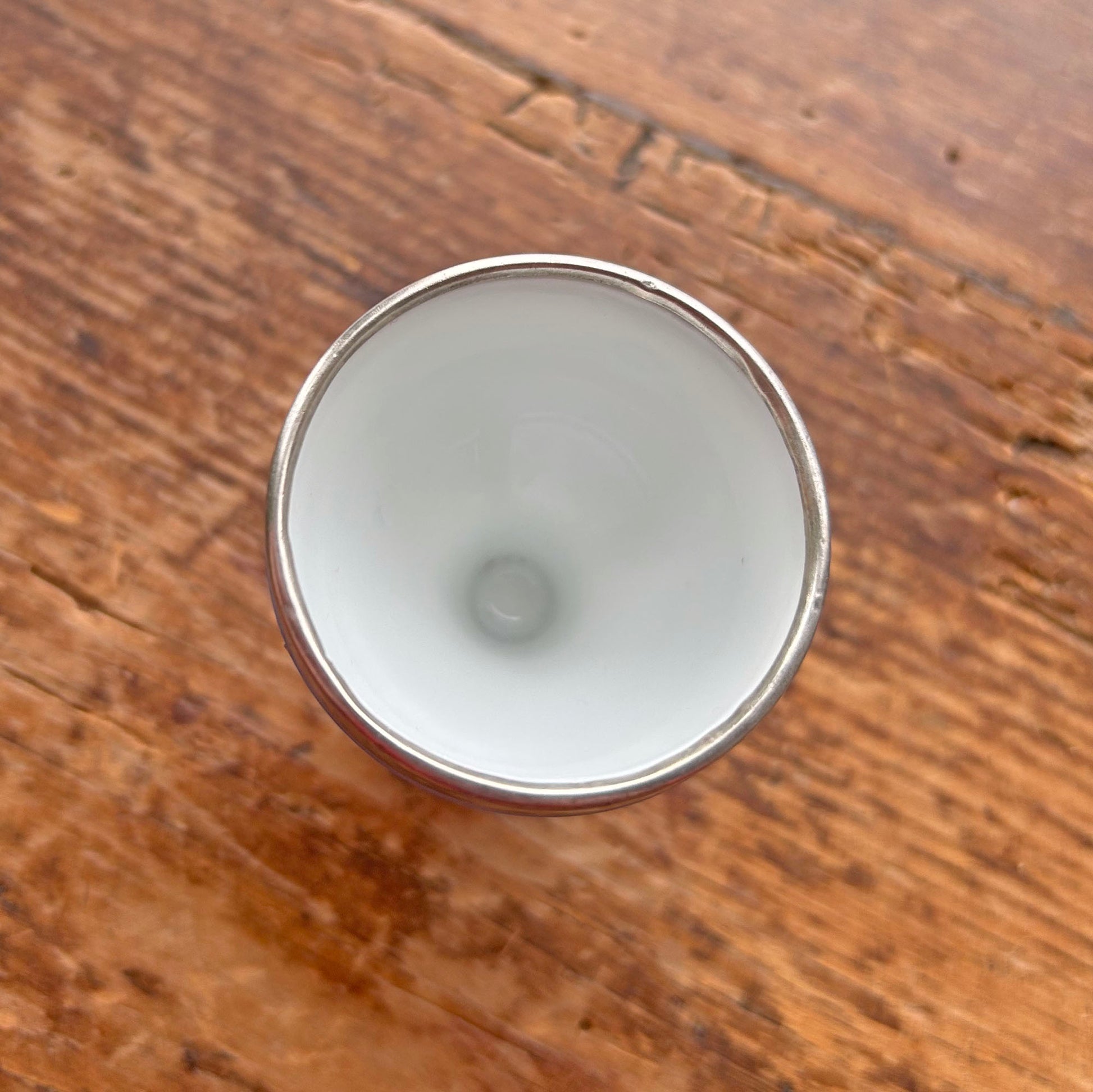 Egg Cup - Welsh Ladies - Hallmarked Silver Rim - Antique (Preloved)