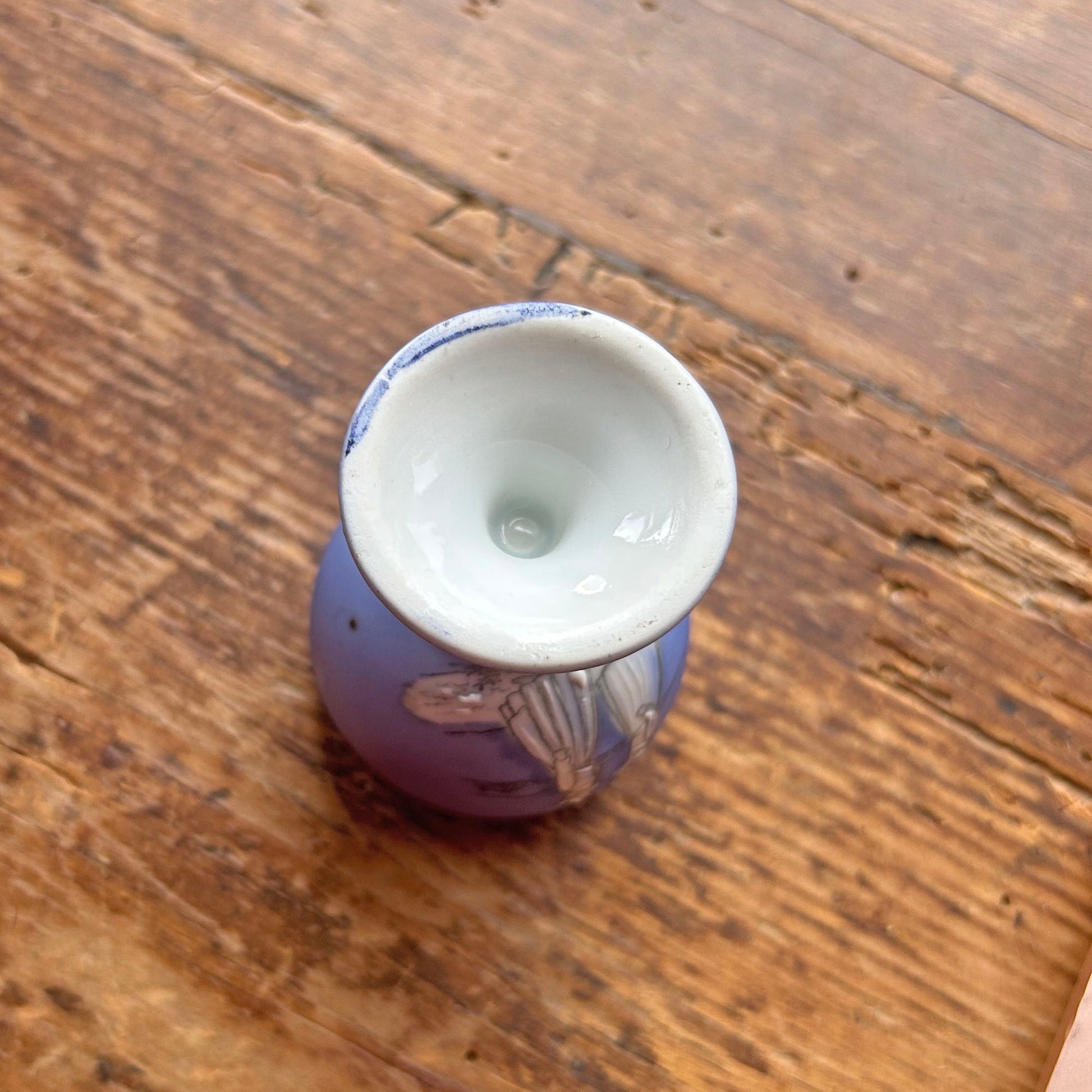 Egg Cup - Welsh Ladies - Hallmarked Silver Rim - Antique (Preloved)