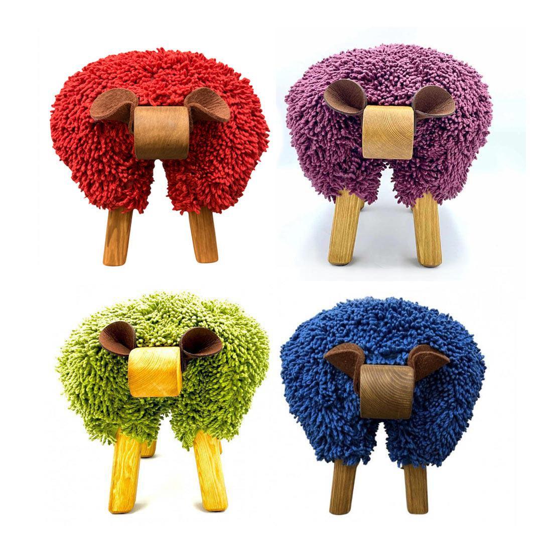 Foot Rest - Welsh Sheep - Original Ewemoo - Bright Colours - Handmade