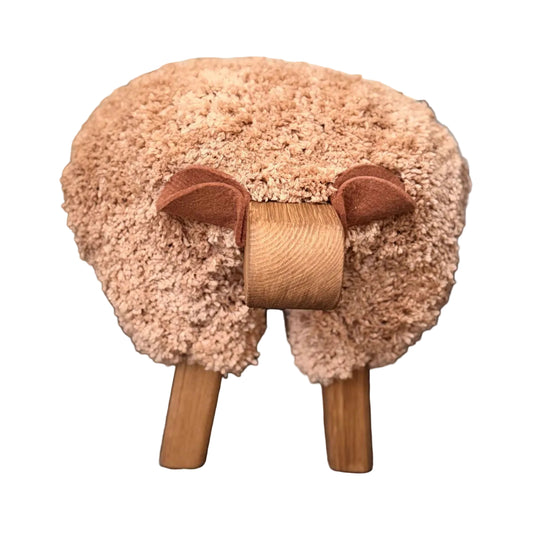 Foot Rest - Welsh Sheep - Original Ewemoo Handmade - Tufted Hazelnut