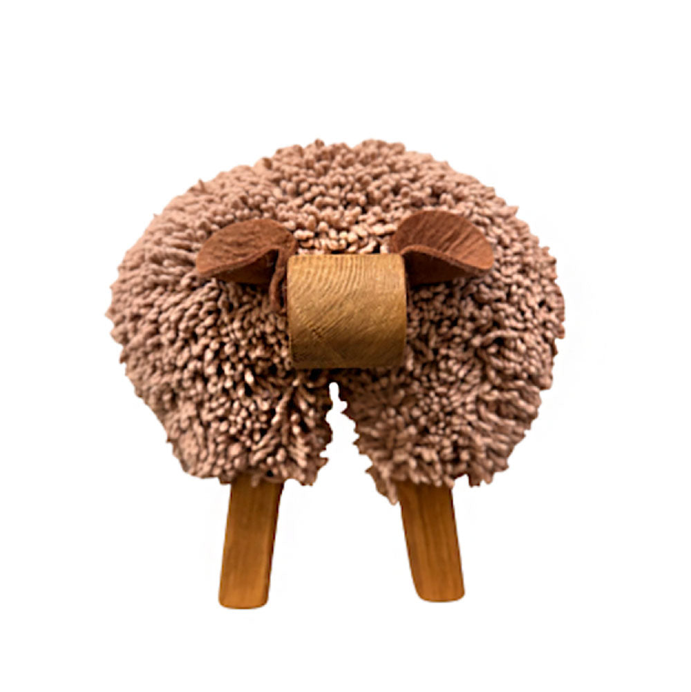 Foot Rest - Welsh Sheep - Original Ewemoo - Walnut / Dark Cream - Handmade