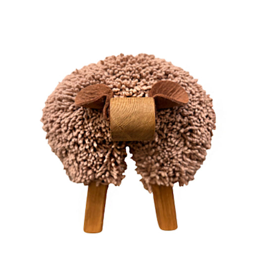 Foot Rest - Welsh Sheep - Original Ewemoo - Walnut / Dark Cream - Handmade