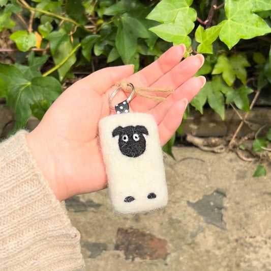 Keyring - Wool Needle Felted - Welsh Sheep